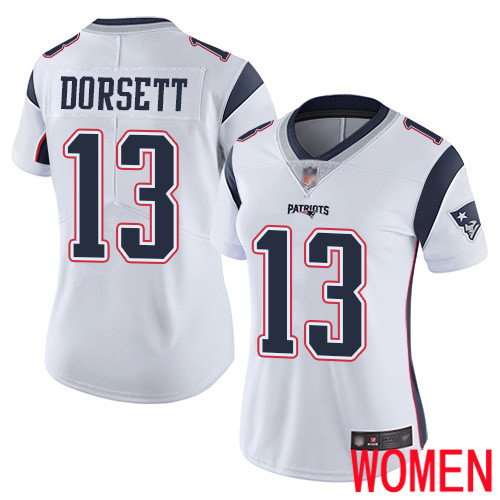 New England Patriots Football #13 Vapor Limited White Women Phillip Dorsett Road NFL Jersey->women nfl jersey->Women Jersey